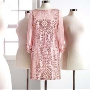 Eva Mendes sequin pink dress sz 18